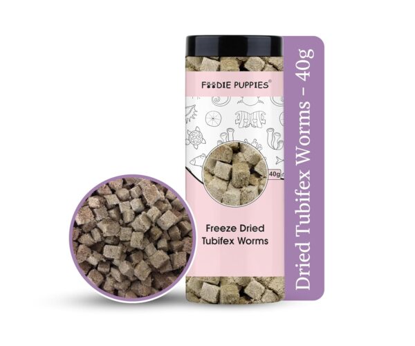 Foodie Puppies Freeze Dried Tubifex Worms – 40g Cubes